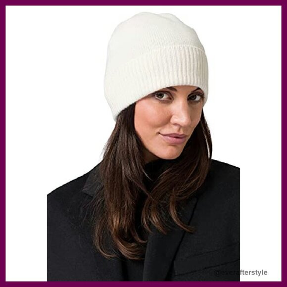 Luxury Cashmere Beanie Ribbed Stretchy Winter Hat Soft Elegant Minimal main image 7